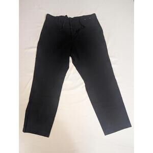 Uniqlo Men's XL Black EZY Ankle Pants Chino Drawstring Cotton Stretch 36-39...